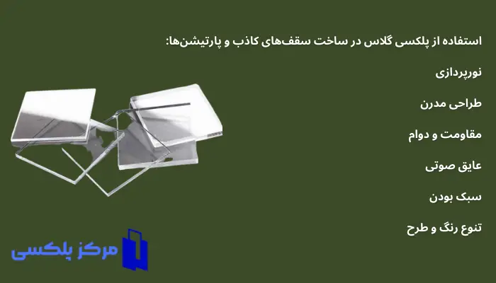 مزایای استفاده از پلکسی گلاس در ساخت سقف‌های کاذب و پارتیشن‌ها